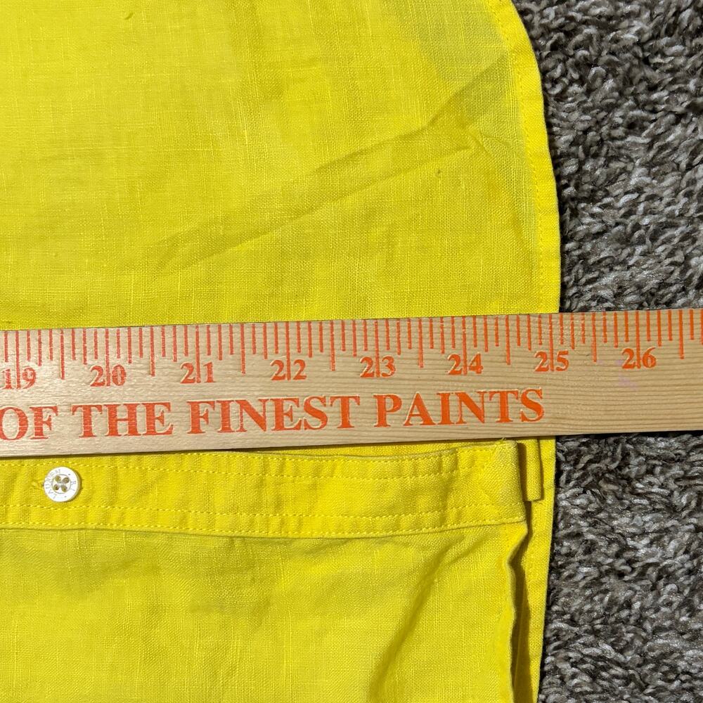 Lauren Ralph Lauren Womens 100% Linen Button Up Vibrant Preppy Pockets Yellow S - Picture 6 of 8